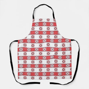 Red White Italian Tablecloge Printpapier Napkin Schürze