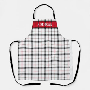 Red White Kariert Christmas monogramm Personalisie Schürze