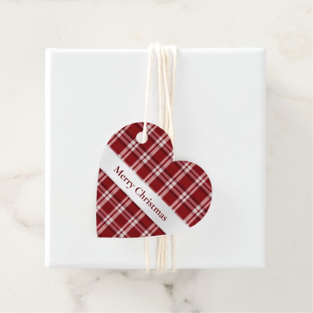 Red White Kariert Geschenkanhänger (Beispiel)