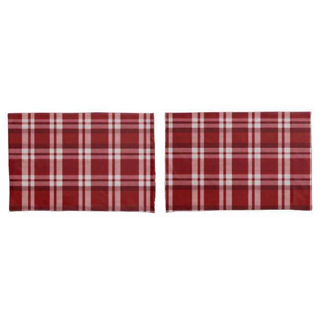 Red White Kariert Kissenbezug (Vorderseite-Set)