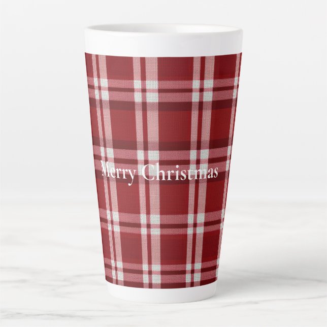 Red White Kariert Milchtasse (Vorderseite)