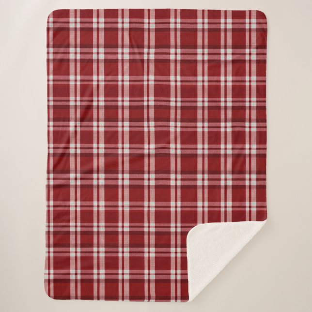 Red White Kariert Sherpadecke (Vorderseite)
