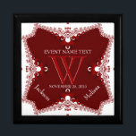 Red White Lace Border Hochzeitstag Geschenkboxen<br><div class="desc">Einzigartige Geschenkboxen aus Holz : Stilvolle Fraktale, rote Spitzen, weiße Schmuckschachtel - Exquisite und elegante Brauerei, Jubiläum oder Verlobung. Persönlich mit Namen, Jubiläumsdatum und Monogramm oder Zahlen - gemacht in eine wunderbare hölzerne Geschenkboxen, um Schmuck behalten, Schmuckkasten für Ihre speziellen Keepsakes. Schenken Sie sich ein wunderbares Geschenk - füllen Sie...</div>