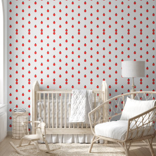 Red White Ladybug Nattern Pattern Tapete