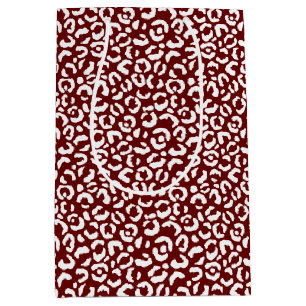 Red White Leopard Print Mittlere Geschenktüte