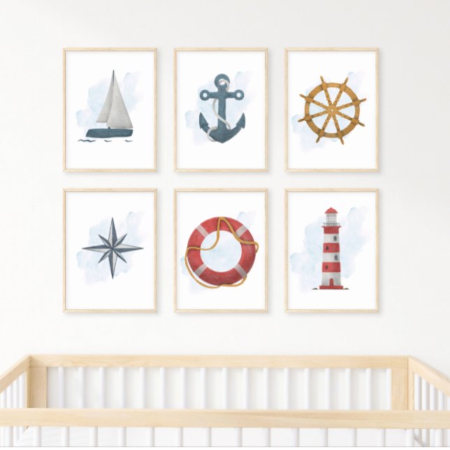 Red White Lifebuoy Life Preserve Nautical Ocean Poster (Von Creator hochgeladen)