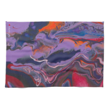 Red White Lila Blue Orange Abstrakt