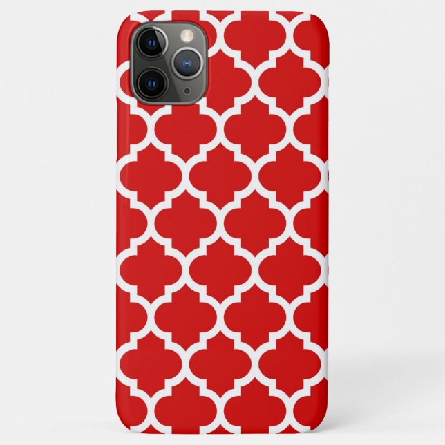 Red White marokkanische Quatrefoil Pattern #5 Case-Mate iPhone Hülle (Rückseite)