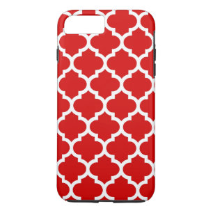 Red White marokkanische Quatrefoil Pattern #5 Case-Mate iPhone Hülle