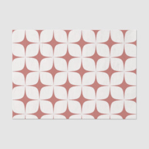 Red White Mid Century Modern Boho Geometric Seidenpapier