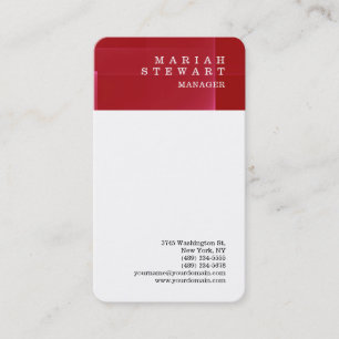 Red White Minimalistisch Elegant Modernste Moderne Visitenkarte
