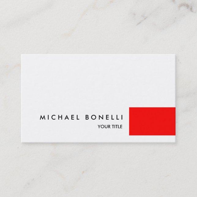 Red White Modern Beruflich Business Card Visitenkarte (Vorderseite)