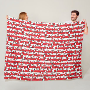 Red White Nautical Lifebuoy Lifebelts Boot Fleecedecke