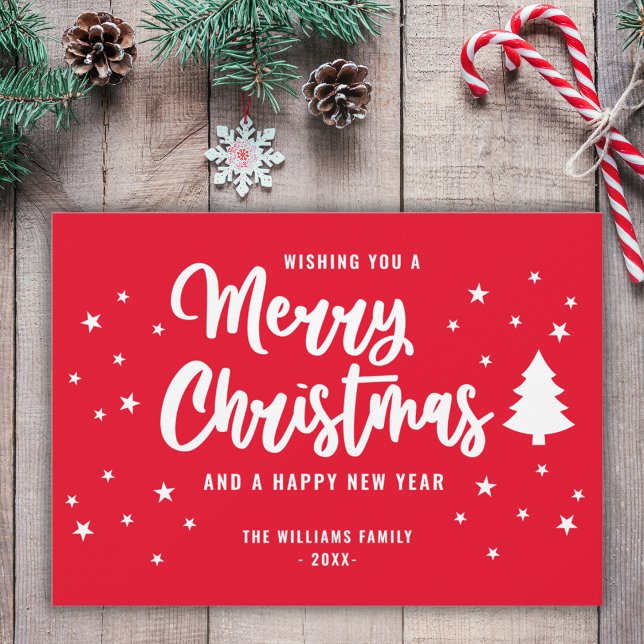 Red White Non Foto Familienname Frohe Weihnachten (Von Creator hochgeladen)