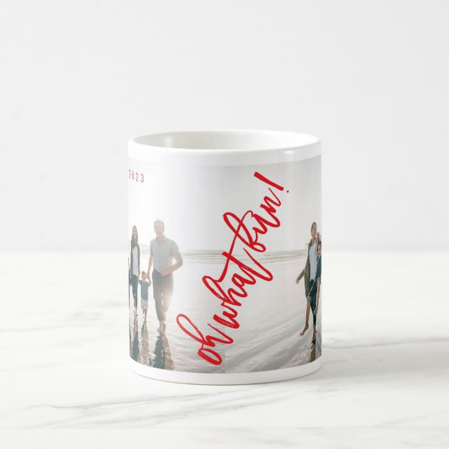 Red White Oh, was Spaß Weihnachts-Urlaub Foto Kaffeetasse (Mittel)