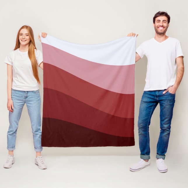 Red White Ombre Wave Muster Fleecedecke (Beispiel)