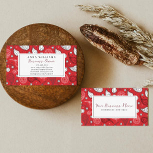 Red & White Paisley Bandana Muster personalisieren Visitenkarte
