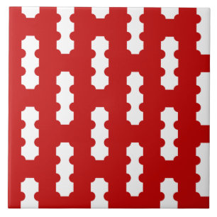 Red White Pattern XXI Keramik Tile Fliese