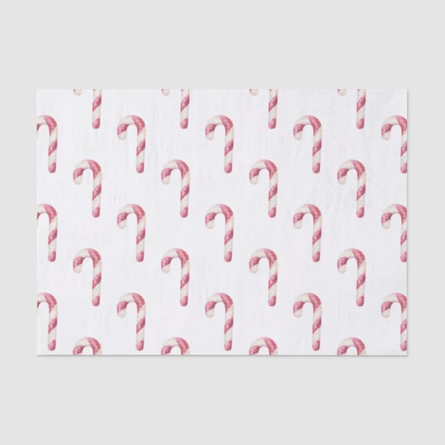 Red White Peppermint Candy Canes Seidenpapier (Vorderseite)