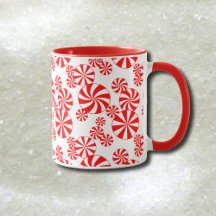 Red White Peppermint Candy Pattern Tasse