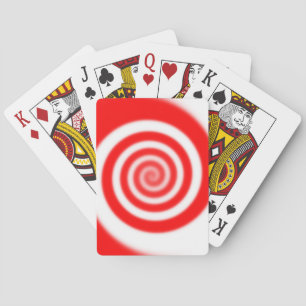 Red & White Peppermint Candy Swirl Spielkarten