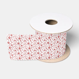 Red White Peppermint Weihnachts Satin Ribbon Satinband