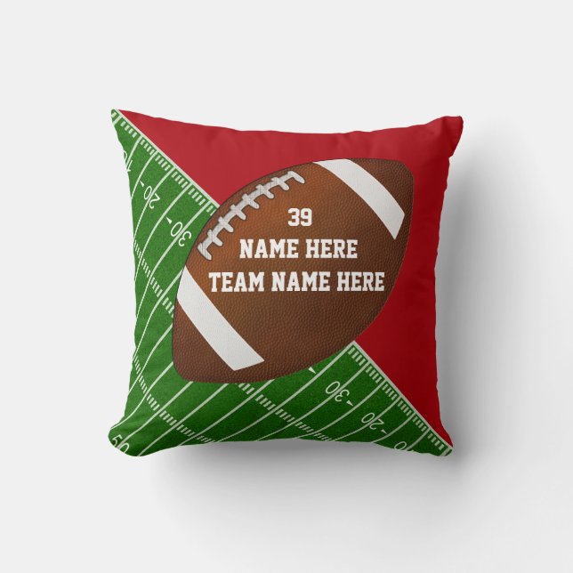 Red, White Personalisiert Football Team Geschenk I Kissen (Vorderseite)