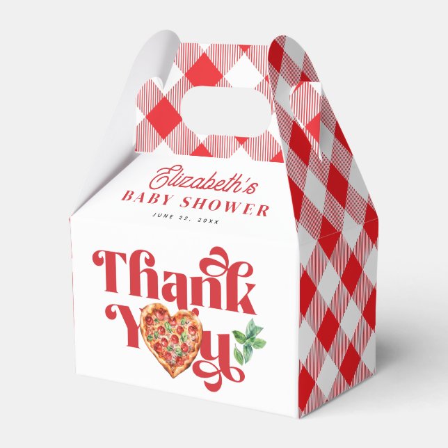 Red White Pizza Themed Geschenkschachtel (Vorderseite)