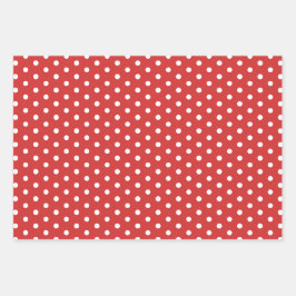 Red White Polka Dot Geschenkpapier