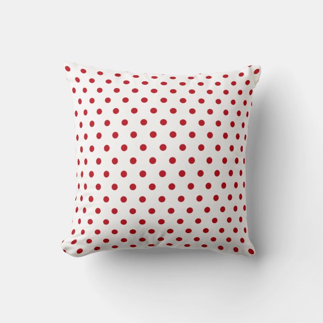 Red White Polka dot Kissen (Vorderseite)