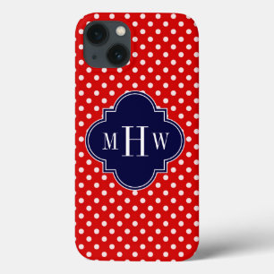 Red White Polka Dot Navy Quarto 3 Monogramm title_seo2