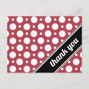 Red & White Polka Dot Vielen Dank, dass Sie Postka Postkarte