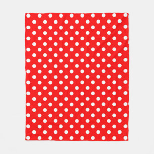Red White Polka Dots Design Fleecedecke