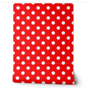Red White Polka Dots Design Tapete
