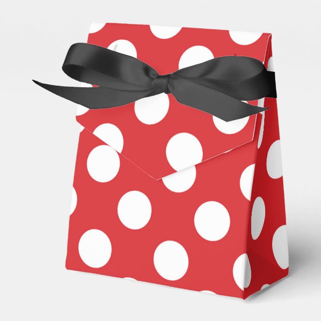 Red & White Polka Dots Geburtstagsparty Geschenkschachtel (Vorderseite)