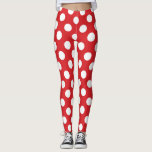 Red & White Polka Dots Geburtstagsparty Leggings<br><div class="desc">Leggings</div>