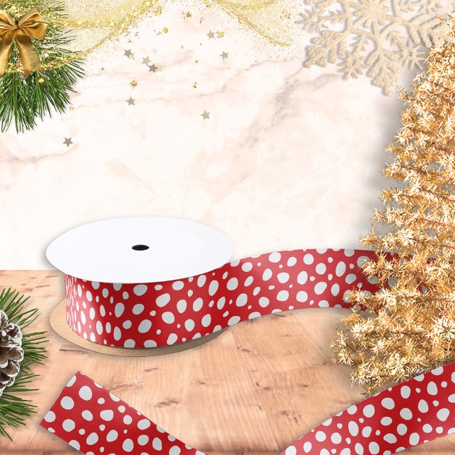Red White Polka Dots Holidays Weihnachten Satinband (Von Creator hochgeladen)