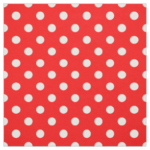 Red White Polka Dots Textile Stoff
