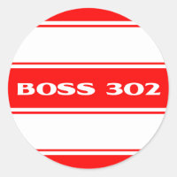 Red White Race Stripes Boss 302 Motoraufkleber