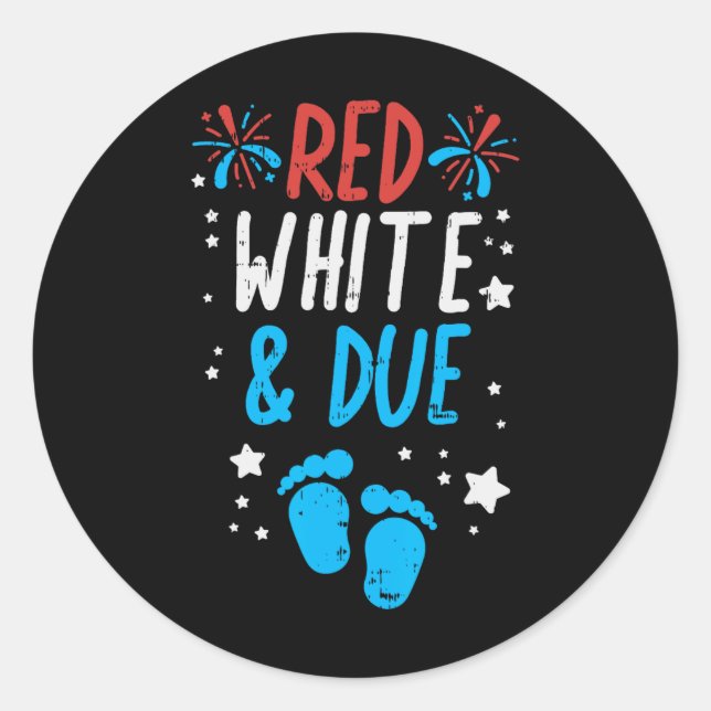 Red White Runder Aufkleber (Vorderseite)