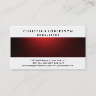 Red White Schlicht Modern Consultant Business Card Visitenkarte