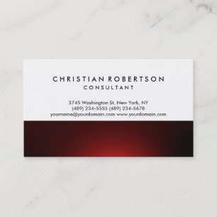 Red White Schlicht Modern Consultant Business Card Visitenkarte