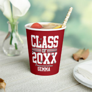 Red White Schließ Class Paper Cups Pappbecher