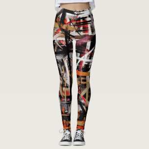 Red White Schwarz-weiße Abstrakte Malerei #2 Leggings