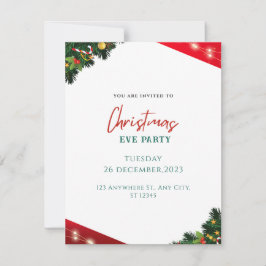 Red & White Simple Christmas Feiertagskarte