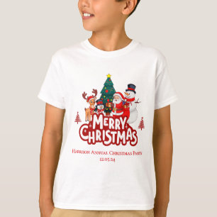 Red & White Simple Frohe Weihnachten T-Shirt