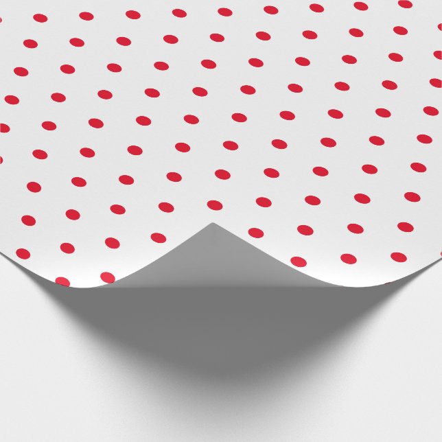 Red & White Small Polka Dot Party Weihnachtsgesche Geschenkpapier (Ecke)