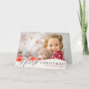 Red & White Snowflake Frohe Weihnachten Custom Fot Karte