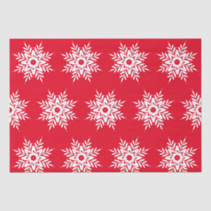 Red White Snowflake Muster Seidenpapier