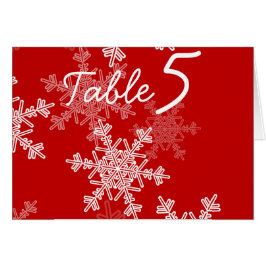 Red White Snowflake Weihnachten Hochzeit Tischnumm
